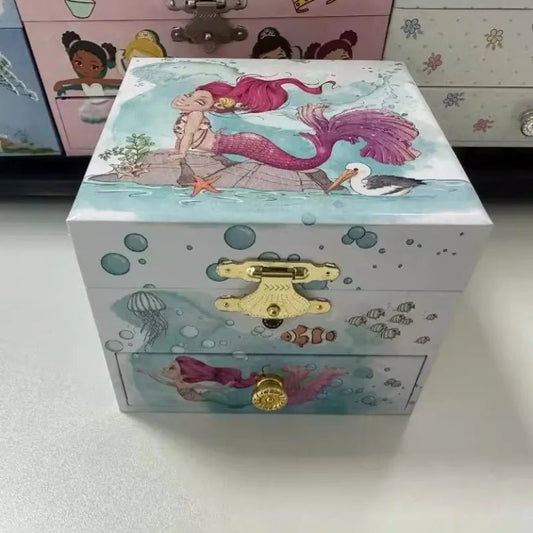 boite a musique ocean sirene rose bleu poisson clown