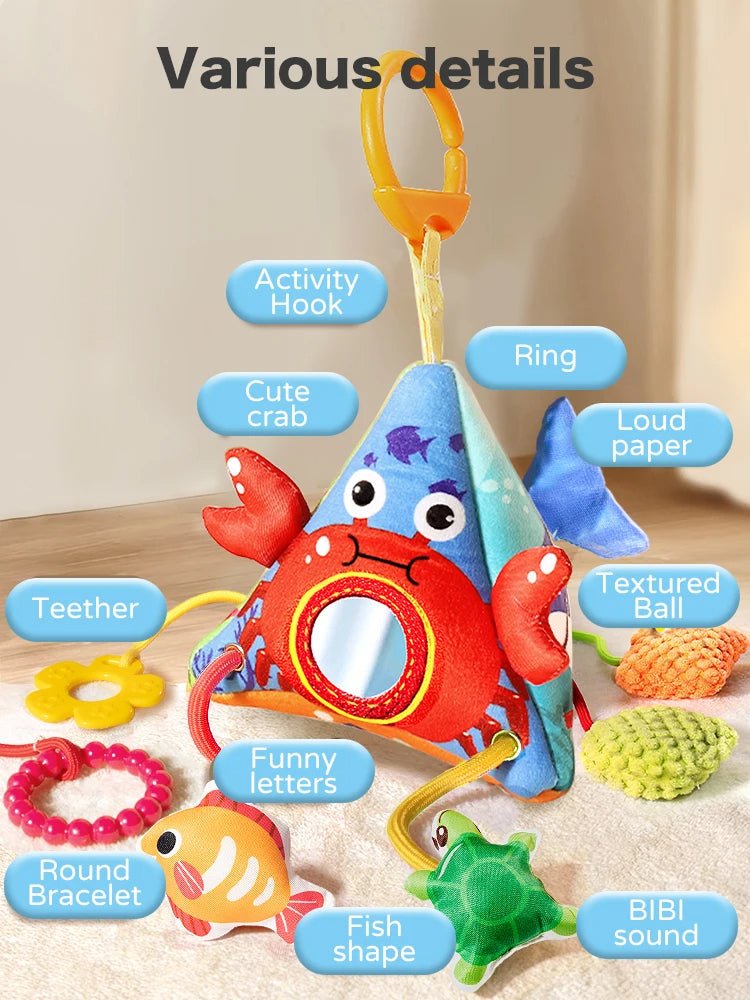 hochet crabe requin poisson tortue fleur anneaux dentition