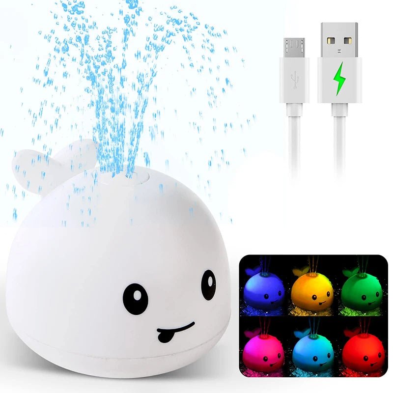 jouet de bain pour bebe | BALEINE FIGURINE LUMINEUSE ARROSOIR BAIN BÉBÉ - Émerveiller Bébé
