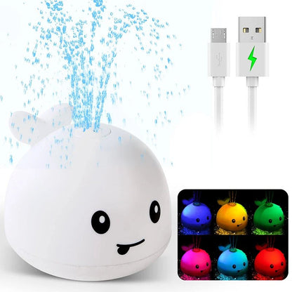 jouet de bain pour bebe | BALEINE FIGURINE LUMINEUSE ARROSOIR BAIN BÉBÉ - Émerveiller Bébé
