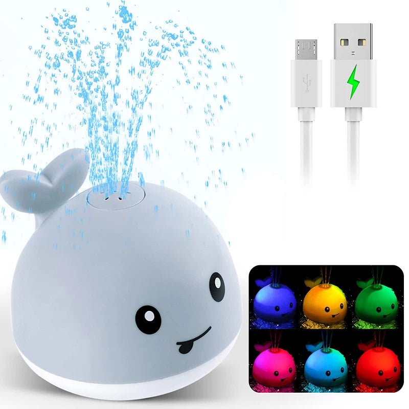 jouet de bain pour bebe | BALEINE FIGURINE LUMINEUSE ARROSOIR BAIN BÉBÉ - Émerveiller Bébé