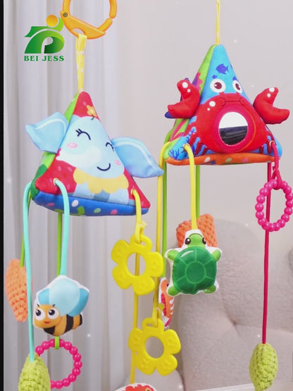 hochet bebe crabe et elephant jouet cordage suspendu