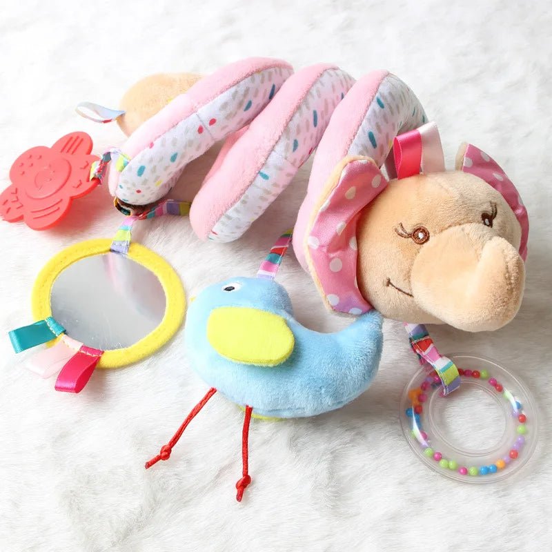 spirale d activite bebe peluche elephant rose
