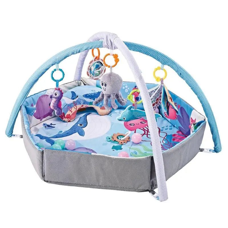 tapis eveil  hochet livre de tissu  pieuvre hypocampe